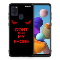 Thumbnail for Θήκη Samsung A21s Touch My Phone από τη Smartfits με σχέδιο στο πίσω μέρος και μαύρο περίβλημα | Samsung A21s Touch My Phone case with colorful back and black bezels