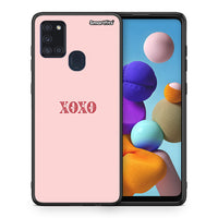 Thumbnail for Θήκη Samsung A21s XOXO Love από τη Smartfits με σχέδιο στο πίσω μέρος και μαύρο περίβλημα | Samsung A21s XOXO Love case with colorful back and black bezels