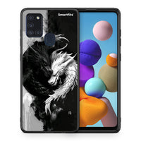 Thumbnail for Θήκη Samsung A21s Yin Yang από τη Smartfits με σχέδιο στο πίσω μέρος και μαύρο περίβλημα | Samsung A21s Yin Yang case with colorful back and black bezels