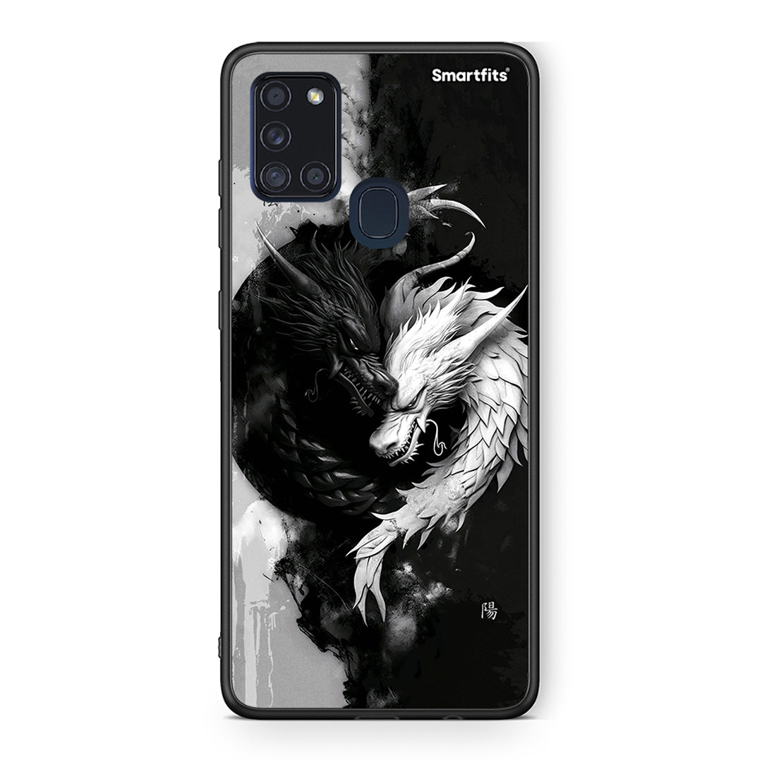 Samsung A21s Yin Yang Θήκη από τη Smartfits με σχέδιο στο πίσω μέρος και μαύρο περίβλημα | Smartphone case with colorful back and black bezels by Smartfits