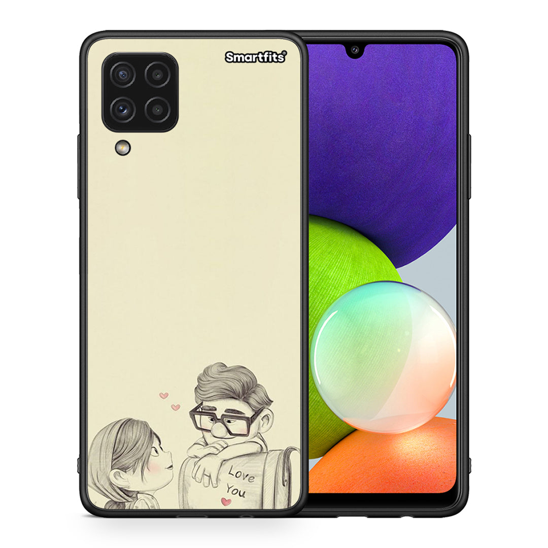 Θήκη Samsung A22 4G Carl And Ellie από τη Smartfits με σχέδιο στο πίσω μέρος και μαύρο περίβλημα | Samsung A22 4G Carl And Ellie case with colorful back and black bezels