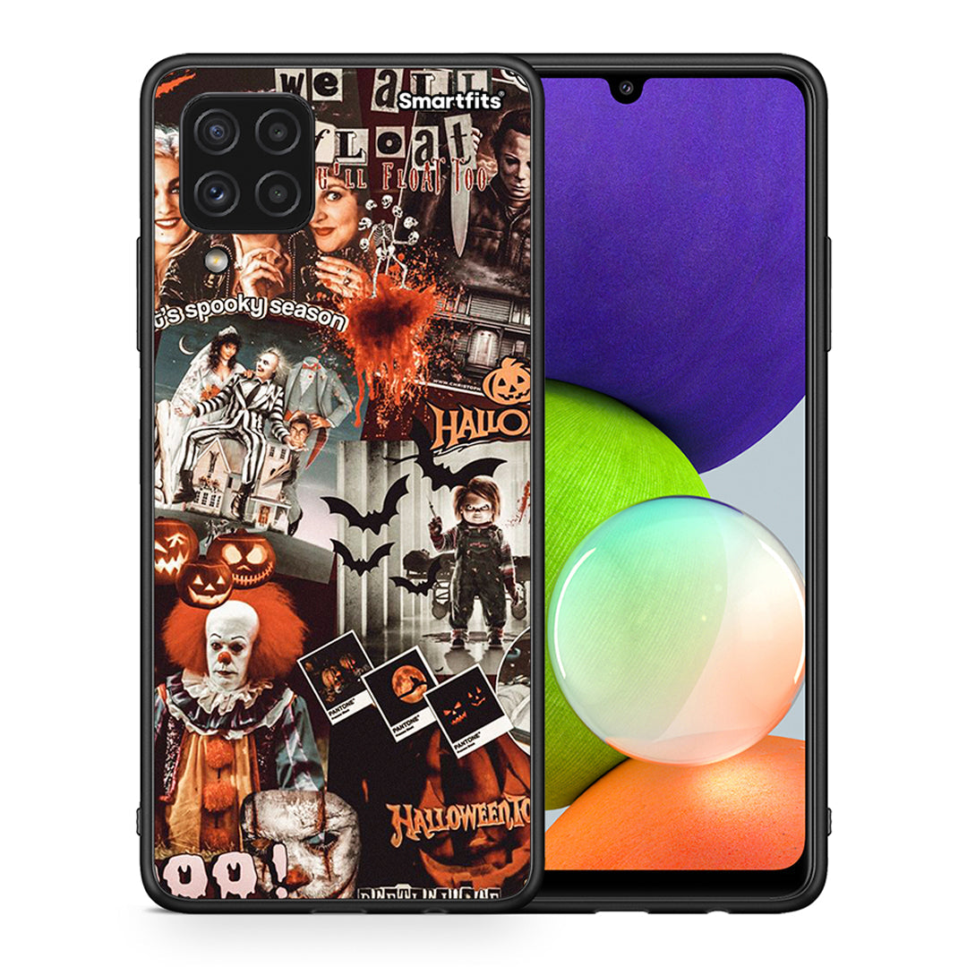 Θήκη Samsung A22 4G Halloween Spooky Season από τη Smartfits με σχέδιο στο πίσω μέρος και μαύρο περίβλημα | Samsung A22 4G Halloween Spooky Season case with colorful back and black bezels