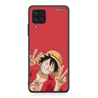 Thumbnail for Samsung A22 4G Pirate Luffy Θήκη από τη Smartfits με σχέδιο στο πίσω μέρος και μαύρο περίβλημα | Smartphone case with colorful back and black bezels by Smartfits