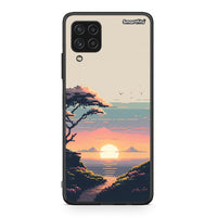 Thumbnail for Samsung A22 4G Pixel Sunset Θήκη από τη Smartfits με σχέδιο στο πίσω μέρος και μαύρο περίβλημα | Smartphone case with colorful back and black bezels by Smartfits