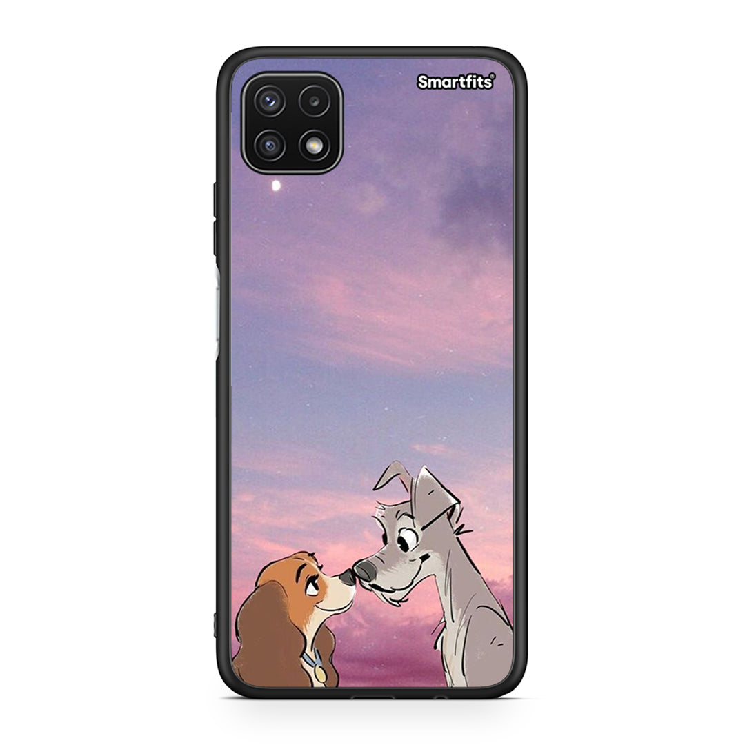 Samsung A22 5G Lady And Tramp θήκη από τη Smartfits με σχέδιο στο πίσω μέρος και μαύρο περίβλημα | Smartphone case with colorful back and black bezels by Smartfits