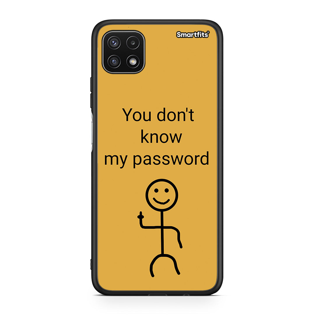 Samsung A22 5G My Password Θήκη από τη Smartfits με σχέδιο στο πίσω μέρος και μαύρο περίβλημα | Smartphone case with colorful back and black bezels by Smartfits