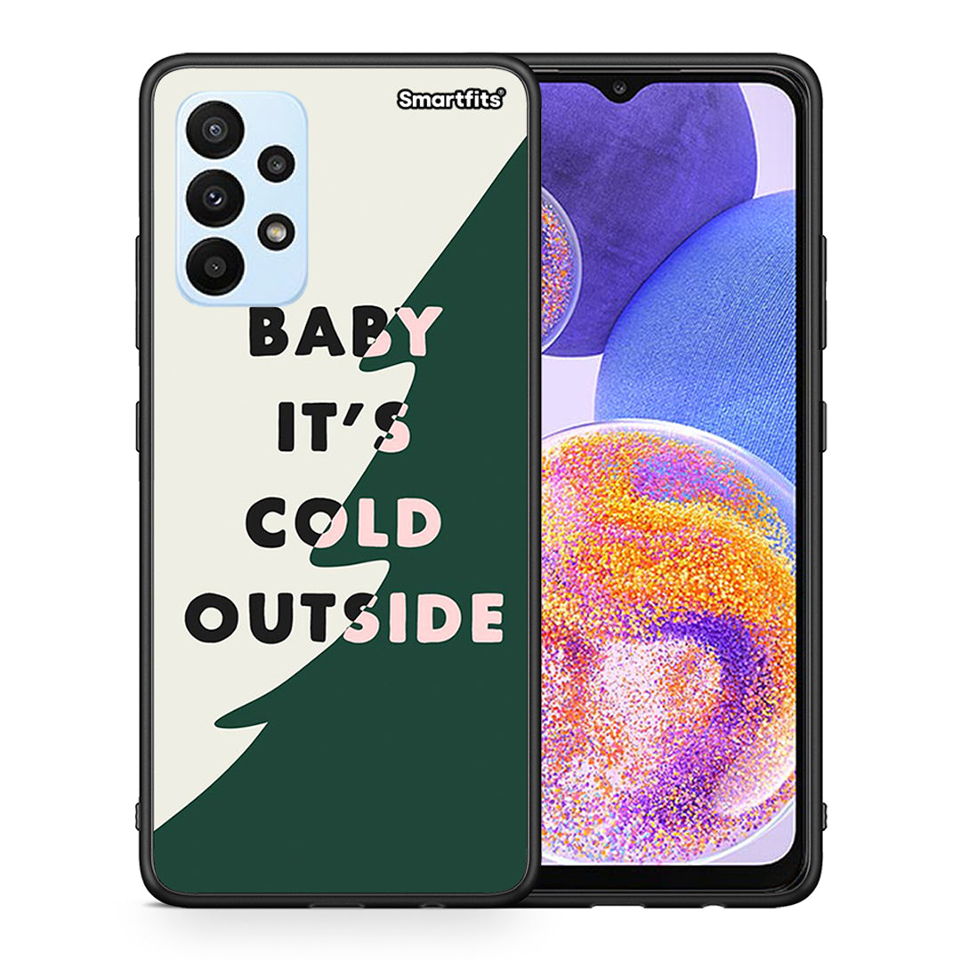 Θήκη Samsung A23 Cold Outside από τη Smartfits με σχέδιο στο πίσω μέρος και μαύρο περίβλημα | Samsung A23 Cold Outside case with colorful back and black bezels