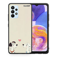 Thumbnail for Θήκη Samsung A23 Dalmatians Love από τη Smartfits με σχέδιο στο πίσω μέρος και μαύρο περίβλημα | Samsung A23 Dalmatians Love case with colorful back and black bezels
