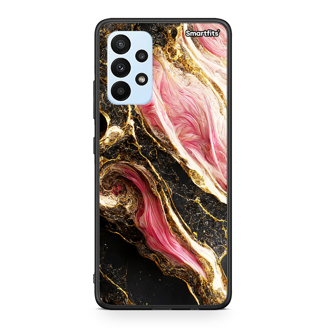 Samsung A23 Glamorous Pink Marble θήκη από τη Smartfits με σχέδιο στο πίσω μέρος και μαύρο περίβλημα | Smartphone case with colorful back and black bezels by Smartfits