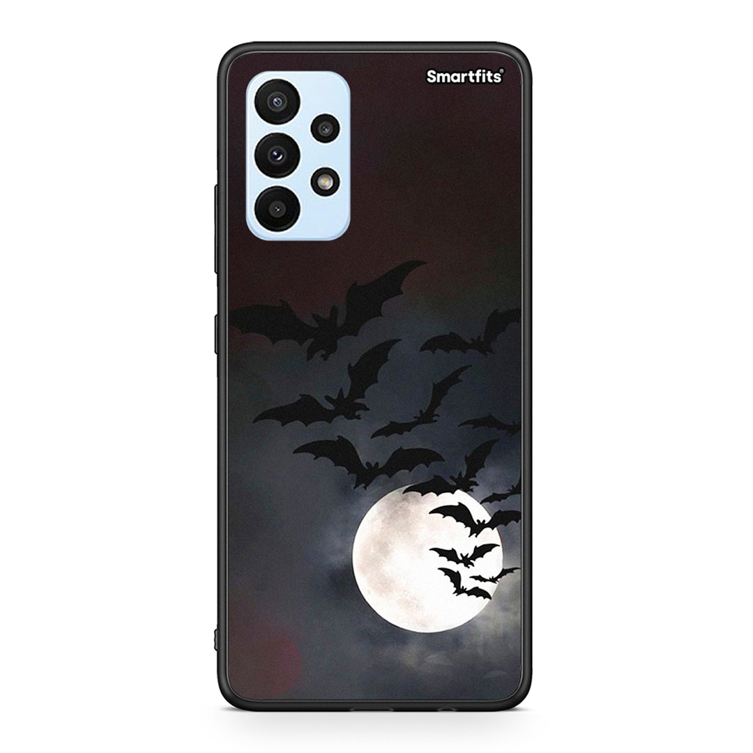 Samsung A23 Halloween Bat Night Θήκη από τη Smartfits με σχέδιο στο πίσω μέρος και μαύρο περίβλημα | Smartphone case with colorful back and black bezels by Smartfits