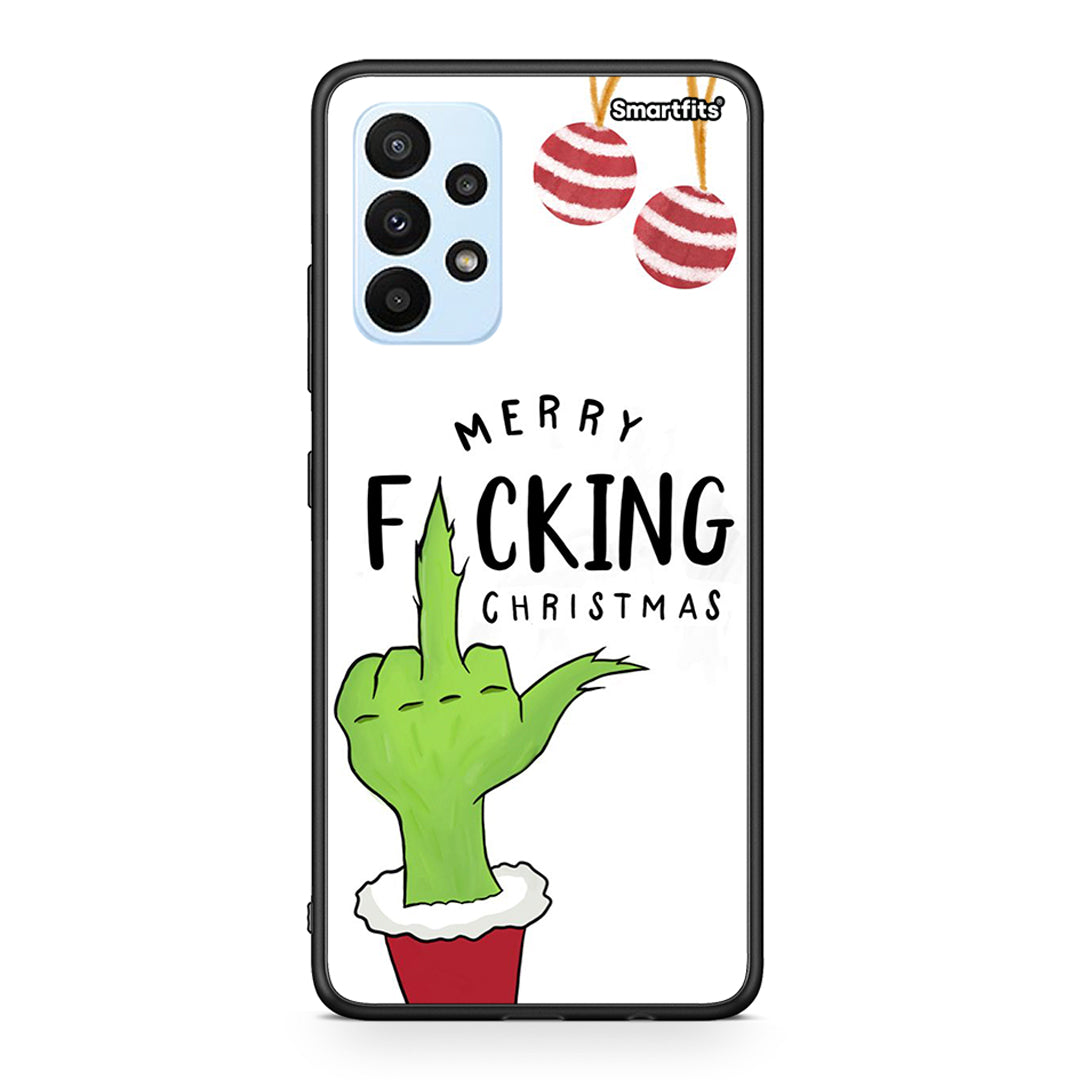 Samsung A23 Merry F Xmas θήκη από τη Smartfits με σχέδιο στο πίσω μέρος και μαύρο περίβλημα | Smartphone case with colorful back and black bezels by Smartfits