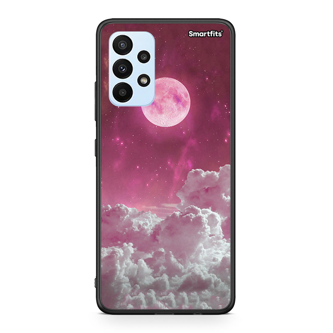 Samsung A23 Pink Moon Θήκη από τη Smartfits με σχέδιο στο πίσω μέρος και μαύρο περίβλημα | Smartphone case with colorful back and black bezels by Smartfits
