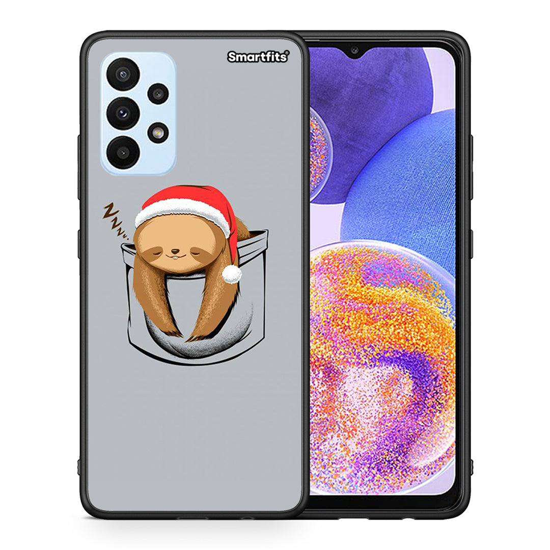 Θήκη Samsung A23 Xmas Zzzz από τη Smartfits με σχέδιο στο πίσω μέρος και μαύρο περίβλημα | Samsung A23 Xmas Zzzz case with colorful back and black bezels