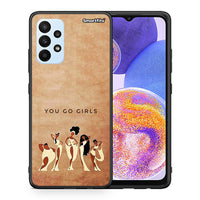 Thumbnail for Θήκη Samsung A23 You Go Girl από τη Smartfits με σχέδιο στο πίσω μέρος και μαύρο περίβλημα | Samsung A23 You Go Girl case with colorful back and black bezels