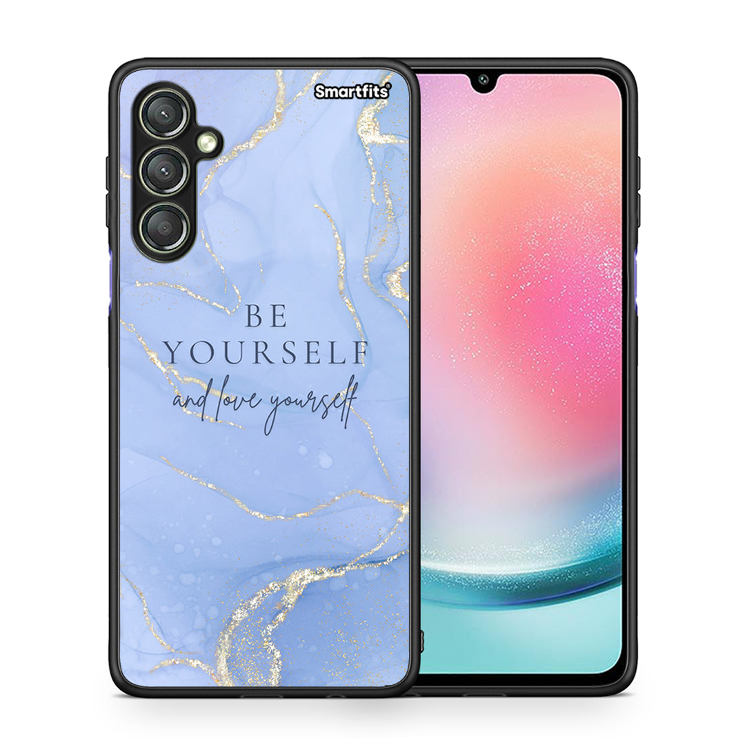 Θήκη Samsung Galaxy A24 4G Be Yourself από τη Smartfits με σχέδιο στο πίσω μέρος και μαύρο περίβλημα | Samsung Galaxy A24 4G Be Yourself Case with Colorful Back and Black Bezels