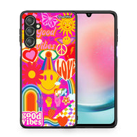 Thumbnail for Θήκη Samsung Galaxy A24 4G Hippie Love από τη Smartfits με σχέδιο στο πίσω μέρος και μαύρο περίβλημα | Samsung Galaxy A24 4G Hippie Love Case with Colorful Back and Black Bezels