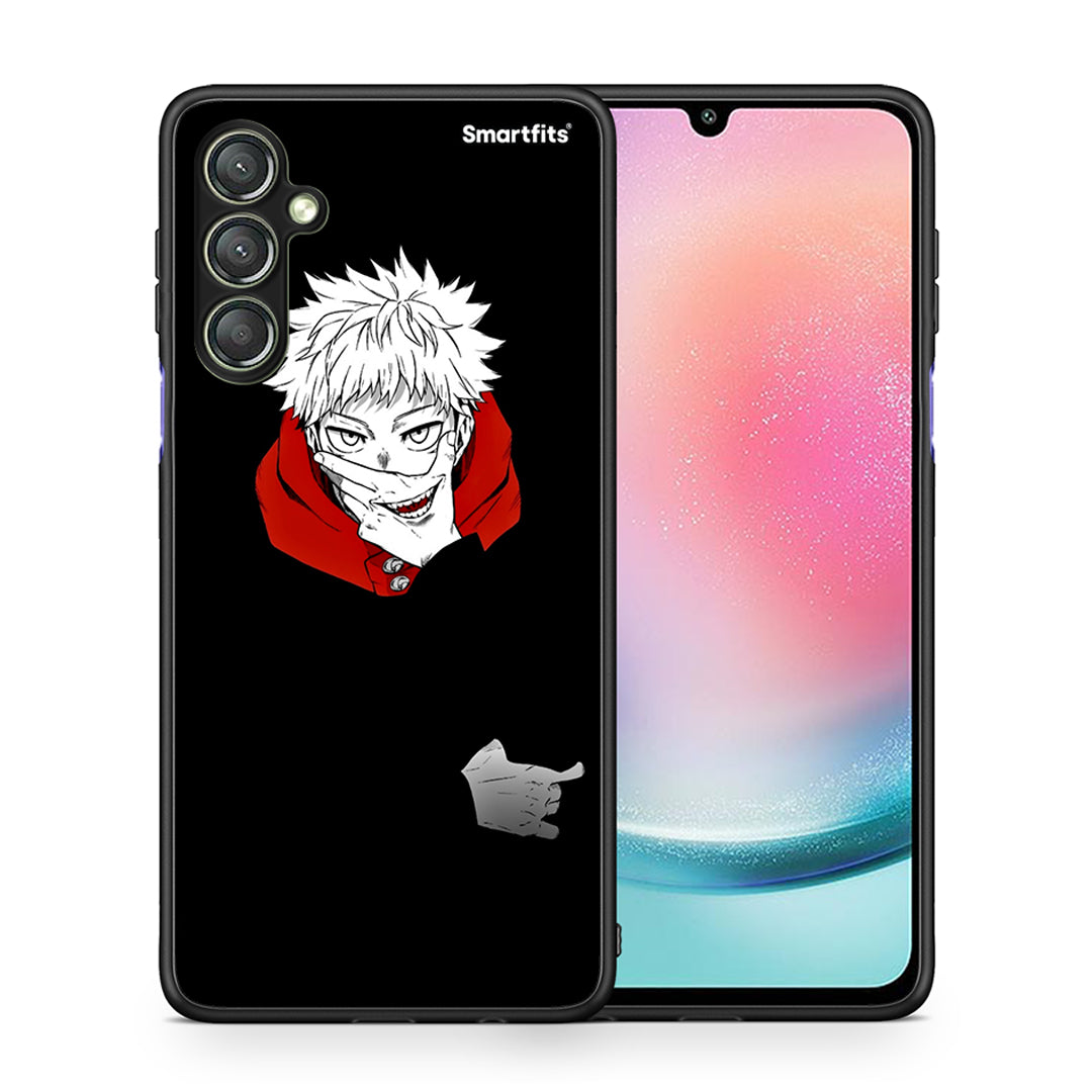 Θήκη Samsung Galaxy A24 4G Itadori Anime από τη Smartfits με σχέδιο στο πίσω μέρος και μαύρο περίβλημα | Samsung Galaxy A24 4G Itadori Anime Case with Colorful Back and Black Bezels