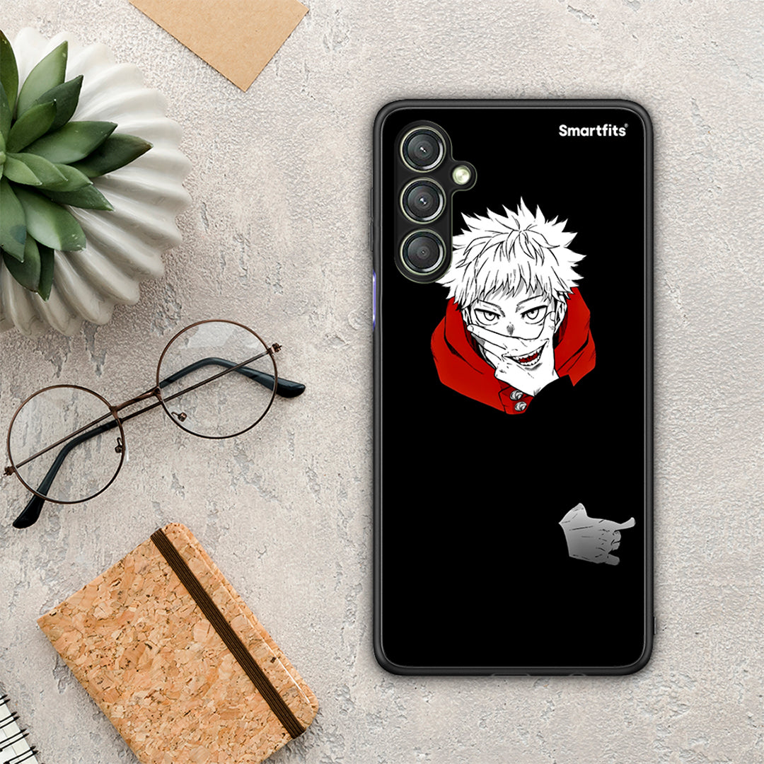 Θήκη Samsung Galaxy A24 4G Itadori Anime από τη Smartfits με σχέδιο στο πίσω μέρος και μαύρο περίβλημα | Samsung Galaxy A24 4G Itadori Anime Case with Colorful Back and Black Bezels