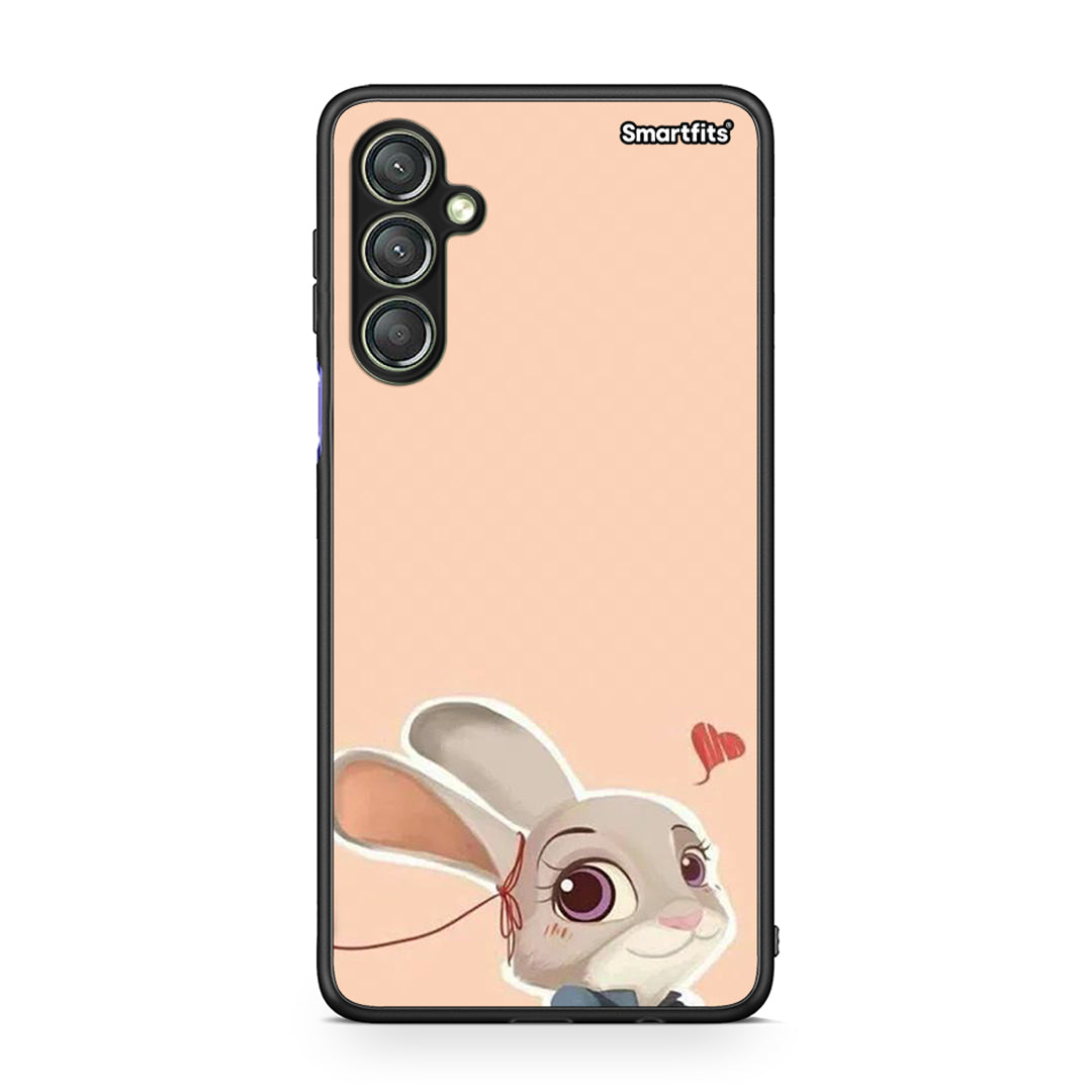 Θήκη Samsung Galaxy A24 4G Nick Wilde And Judy Hopps Love 2 από τη Smartfits με σχέδιο στο πίσω μέρος και μαύρο περίβλημα | Samsung Galaxy A24 4G Nick Wilde And Judy Hopps Love 2 Case with Colorful Back and Black Bezels