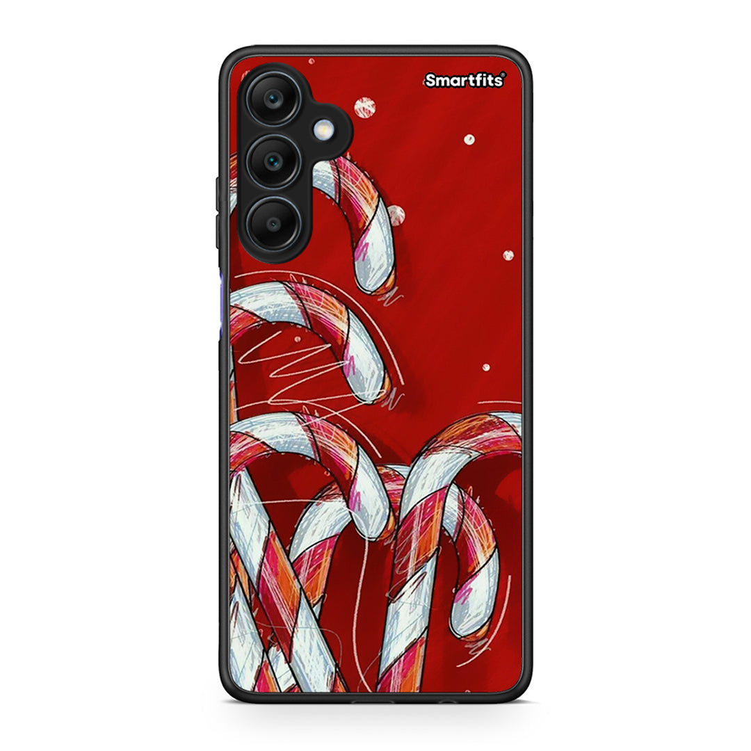 Samsung Galaxy A25 5G Candy Cane θήκη από τη Smartfits με σχέδιο στο πίσω μέρος και μαύρο περίβλημα | Smartphone case with colorful back and black bezels by Smartfits