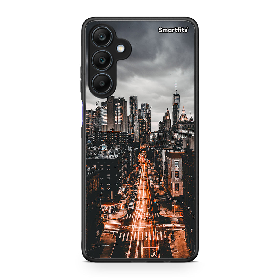 Samsung Galaxy A25 5G City Lights θήκη από τη Smartfits με σχέδιο στο πίσω μέρος και μαύρο περίβλημα | Smartphone case with colorful back and black bezels by Smartfits