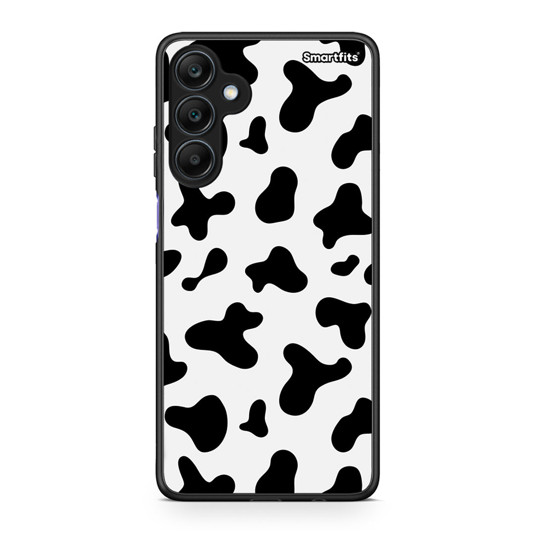 Samsung Galaxy A25 5G Cow Print θήκη από τη Smartfits με σχέδιο στο πίσω μέρος και μαύρο περίβλημα | Smartphone case with colorful back and black bezels by Smartfits