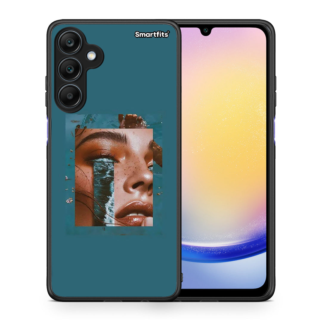 Θήκη Samsung Galaxy A25 5G Cry An Ocean από τη Smartfits με σχέδιο στο πίσω μέρος και μαύρο περίβλημα | Samsung Galaxy A25 5G Cry An Ocean case with colorful back and black bezels