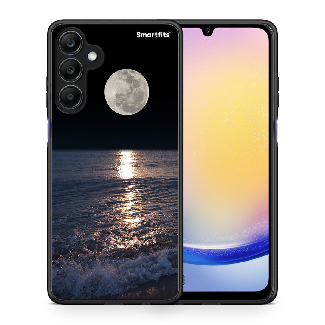 Θήκη Samsung Galaxy A25 5G Moon Landscape από τη Smartfits με σχέδιο στο πίσω μέρος και μαύρο περίβλημα | Samsung Galaxy A25 5G Moon Landscape case with colorful back and black bezels