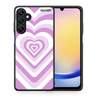 Thumbnail for Θήκη Samsung Galaxy A25 5G Lilac Hearts από τη Smartfits με σχέδιο στο πίσω μέρος και μαύρο περίβλημα | Samsung Galaxy A25 5G Lilac Hearts case with colorful back and black bezels