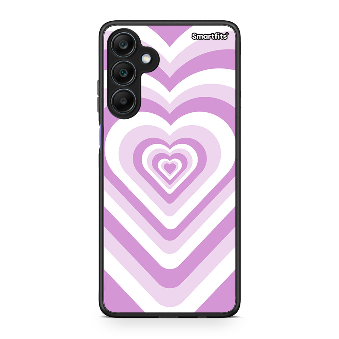 Samsung Galaxy A25 5G Lilac Hearts θήκη από τη Smartfits με σχέδιο στο πίσω μέρος και μαύρο περίβλημα | Smartphone case with colorful back and black bezels by Smartfits