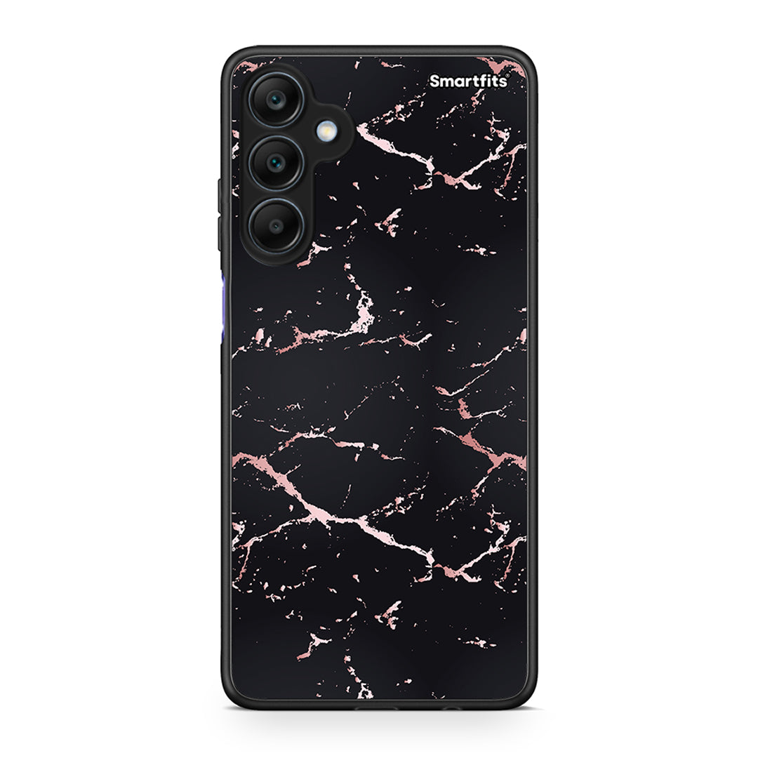 4 - Samsung Galaxy A25 5G Black Rosegold Marble case, cover, bumper