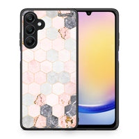 Thumbnail for Θήκη Samsung Galaxy A25 5G Hexagon Pink Marble από τη Smartfits με σχέδιο στο πίσω μέρος και μαύρο περίβλημα | Samsung Galaxy A25 5G Hexagon Pink Marble case with colorful back and black bezels