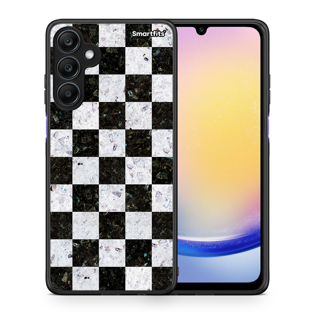 Θήκη Samsung Galaxy A25 5G Square Geometric Marble από τη Smartfits με σχέδιο στο πίσω μέρος και μαύρο περίβλημα | Samsung Galaxy A25 5G Square Geometric Marble case with colorful back and black bezels