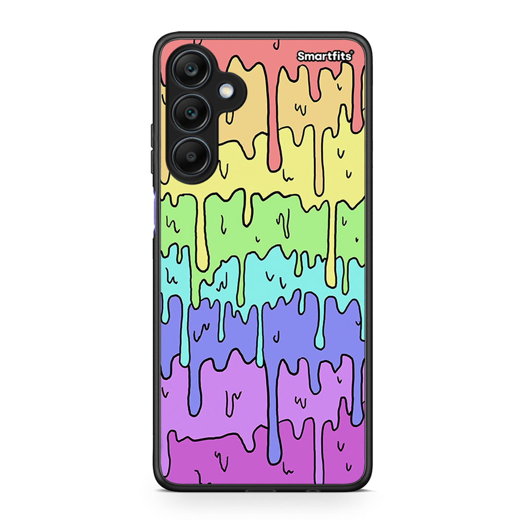 Samsung Galaxy A25 5G Melting Rainbow θήκη από τη Smartfits με σχέδιο στο πίσω μέρος και μαύρο περίβλημα | Smartphone case with colorful back and black bezels by Smartfits