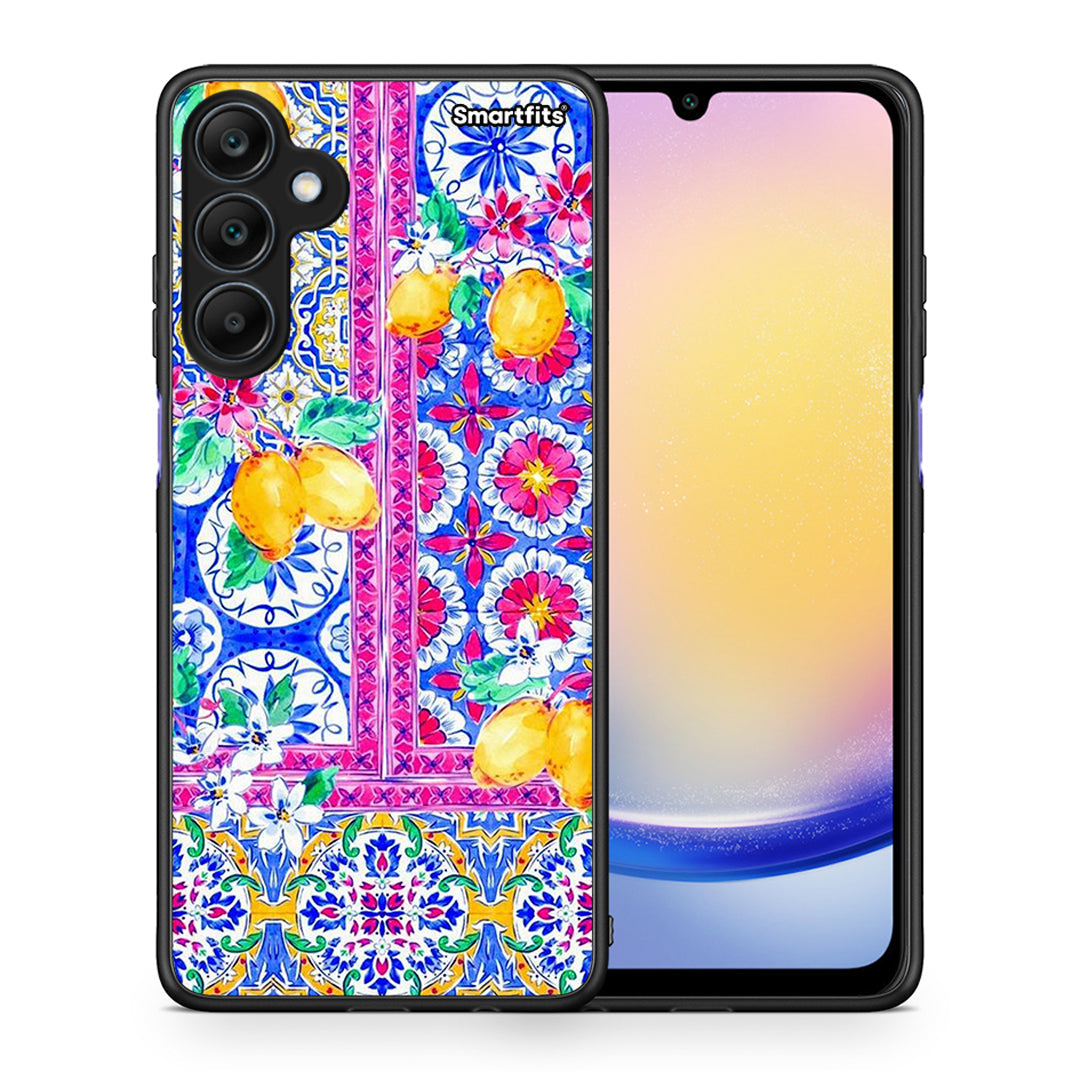 Θήκη Samsung Galaxy A25 5G Retro Spring από τη Smartfits με σχέδιο στο πίσω μέρος και μαύρο περίβλημα | Samsung Galaxy A25 5G Retro Spring case with colorful back and black bezels