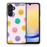 Thumbnail for Θήκη Samsung Galaxy A25 5G Smiley Faces από τη Smartfits με σχέδιο στο πίσω μέρος και μαύρο περίβλημα | Samsung Galaxy A25 5G Smiley Faces case with colorful back and black bezels