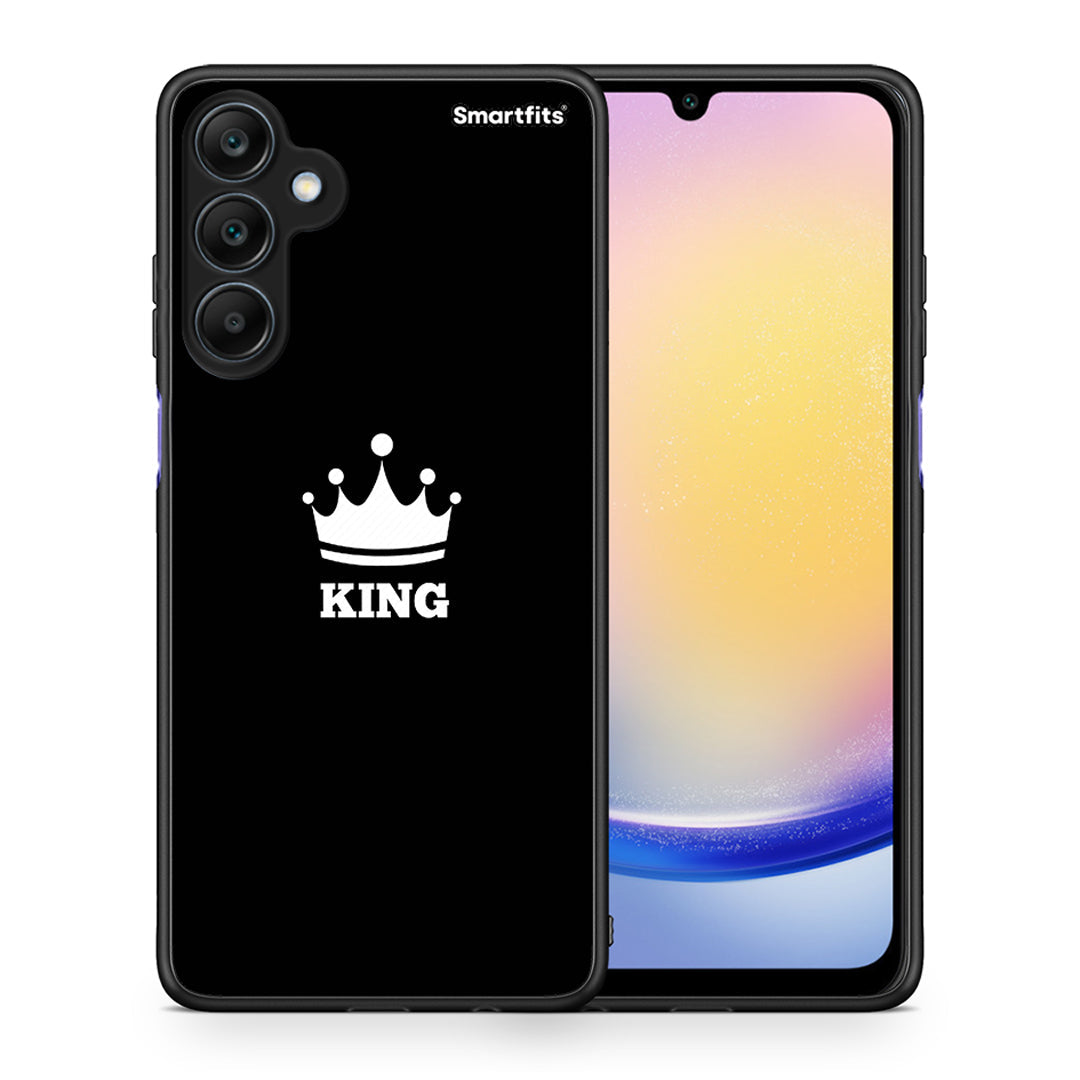 Θήκη Samsung Galaxy A25 5G King Valentine από τη Smartfits με σχέδιο στο πίσω μέρος και μαύρο περίβλημα | Samsung Galaxy A25 5G King Valentine case with colorful back and black bezels