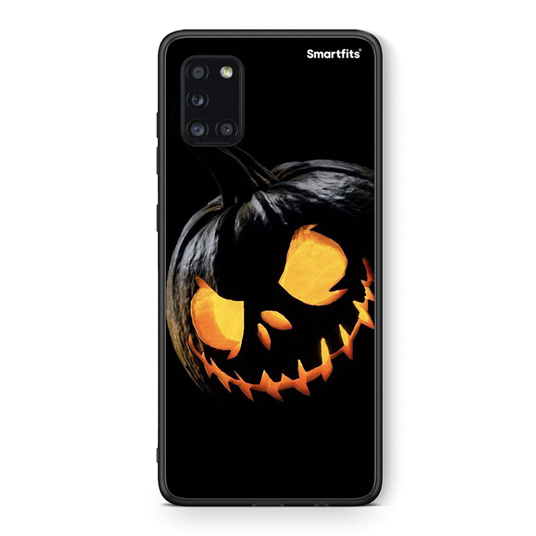 Θήκη Samsung Galaxy A31 Halloween Scary Pumpkin από τη Smartfits με σχέδιο στο πίσω μέρος και μαύρο περίβλημα | Samsung Galaxy A31 Halloween Scary Pumpkin case with colorful back and black bezels