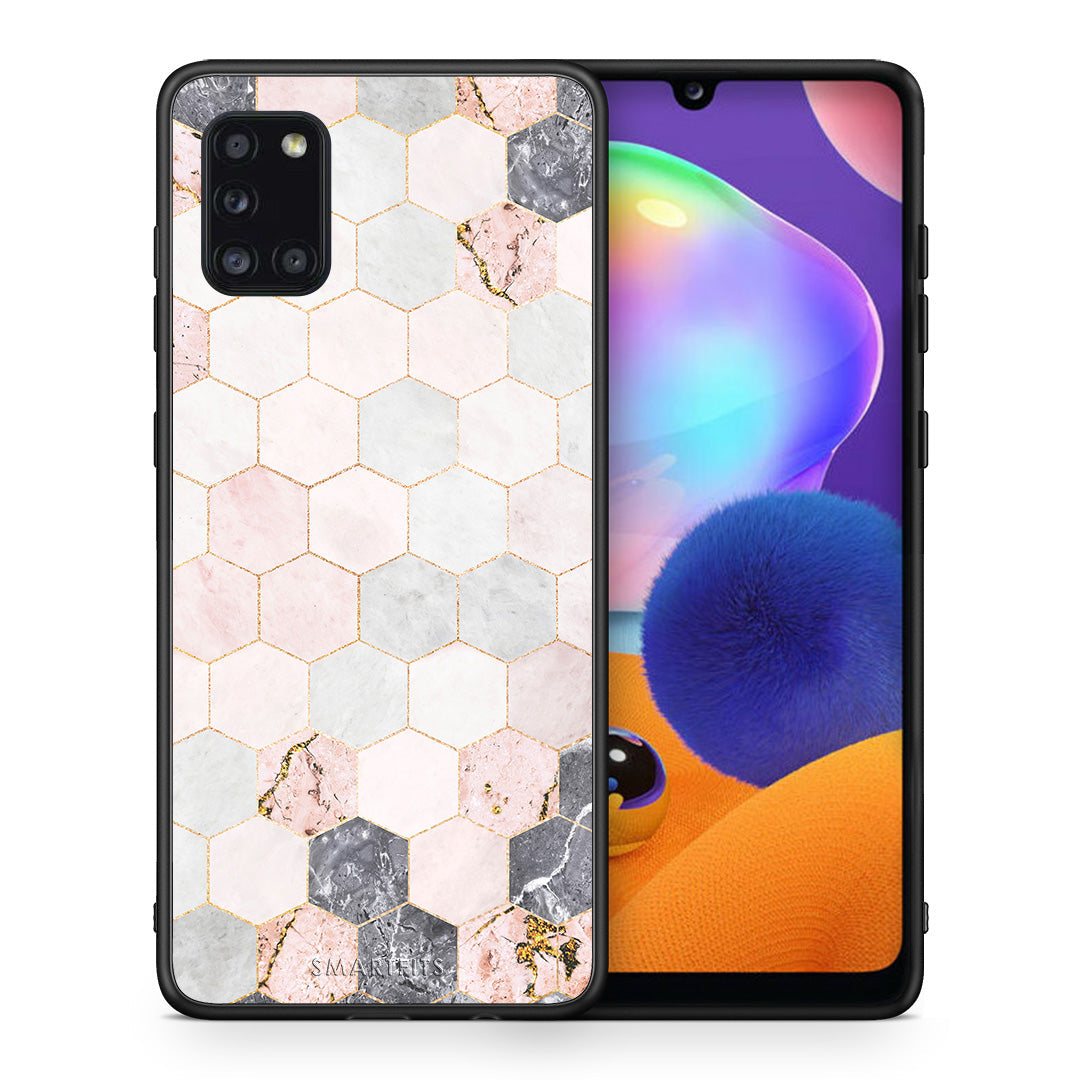 Marble Hexagon Pink - Samsung Galaxy A31 case