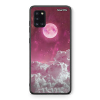 Thumbnail for Θήκη Samsung Galaxy A31 Pink Moon από τη Smartfits με σχέδιο στο πίσω μέρος και μαύρο περίβλημα | Samsung Galaxy A31 Pink Moon case with colorful back and black bezels