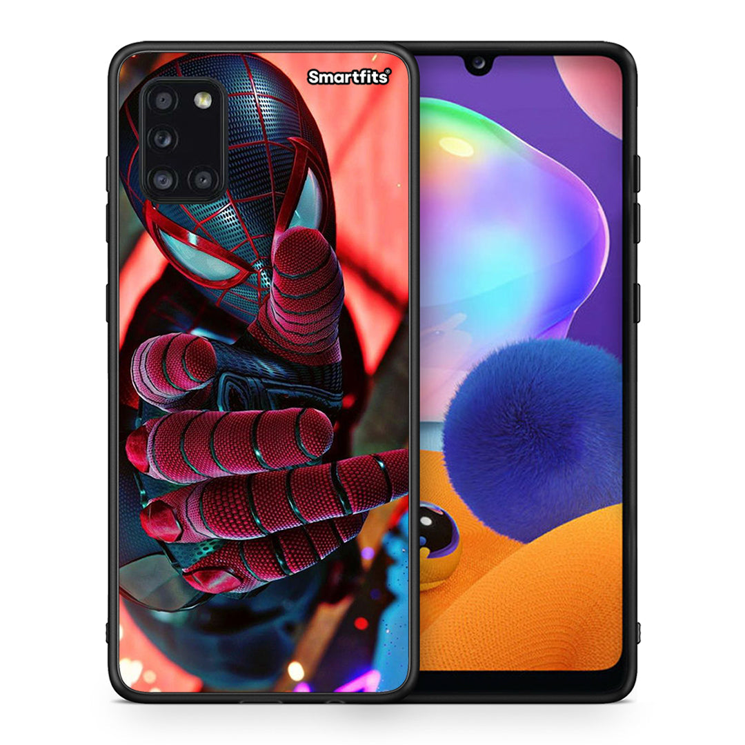 Θήκη Samsung Galaxy A31 Spider Hand από τη Smartfits με σχέδιο στο πίσω μέρος και μαύρο περίβλημα | Samsung Galaxy A31 Spider Hand case with colorful back and black bezels