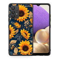 Thumbnail for Θήκη Samsung A32 4G Autumn Sunflowers από τη Smartfits με σχέδιο στο πίσω μέρος και μαύρο περίβλημα | Samsung A32 4G Autumn Sunflowers case with colorful back and black bezels
