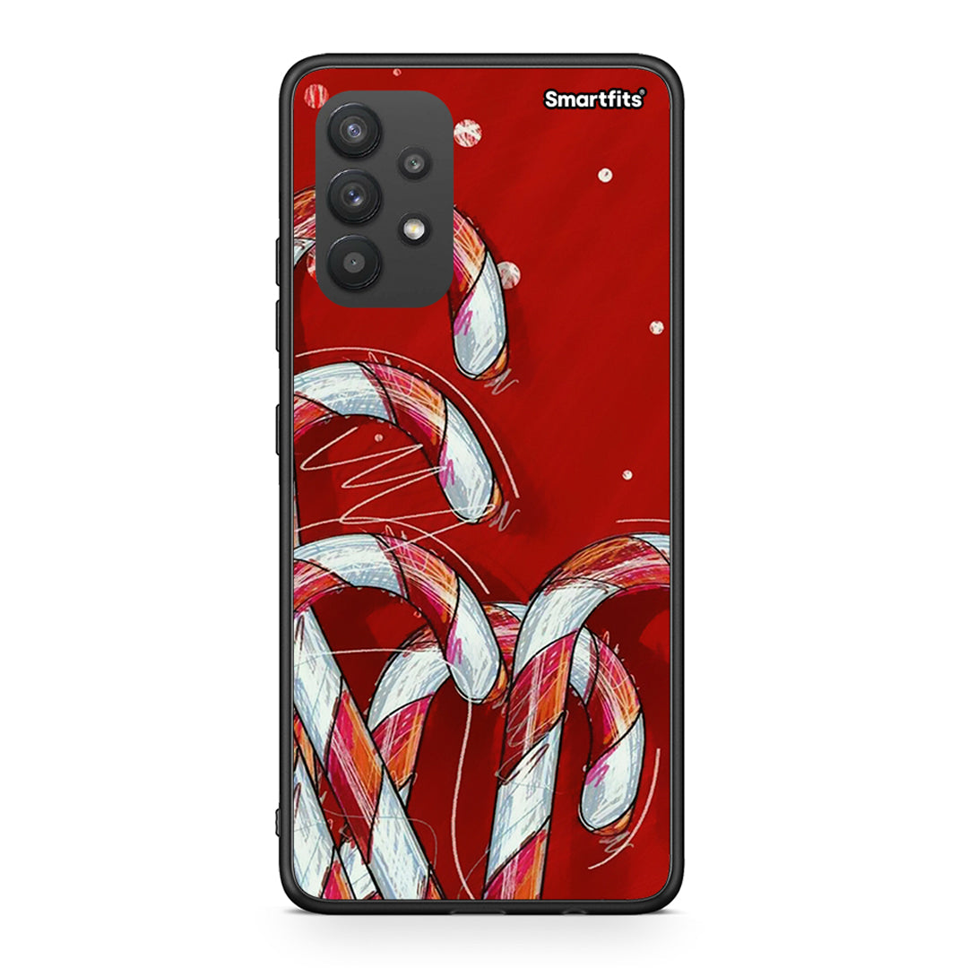 Samsung A32 4G Candy Cane θήκη από τη Smartfits με σχέδιο στο πίσω μέρος και μαύρο περίβλημα | Smartphone case with colorful back and black bezels by Smartfits