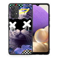 Thumbnail for Θήκη Samsung A32 4G Cat Collage από τη Smartfits με σχέδιο στο πίσω μέρος και μαύρο περίβλημα | Samsung A32 4G Cat Collage case with colorful back and black bezels