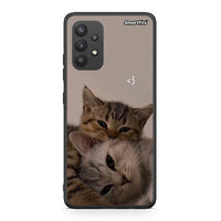 Thumbnail for Samsung A32 4G Cats In Love Θήκη από τη Smartfits με σχέδιο στο πίσω μέρος και μαύρο περίβλημα | Smartphone case with colorful back and black bezels by Smartfits