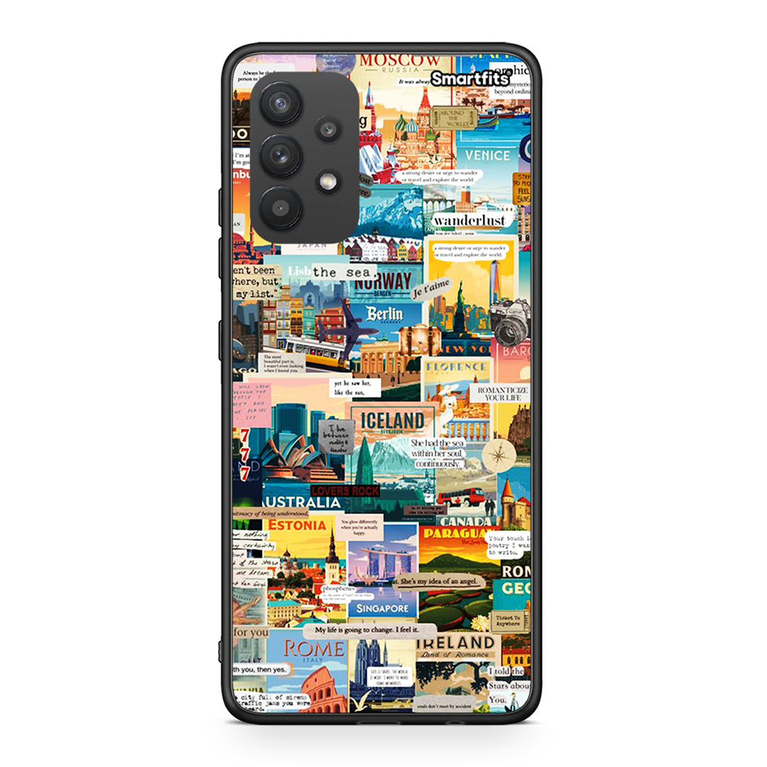 Samsung A32 4G Live To Travel θήκη από τη Smartfits με σχέδιο στο πίσω μέρος και μαύρο περίβλημα | Smartphone case with colorful back and black bezels by Smartfits
