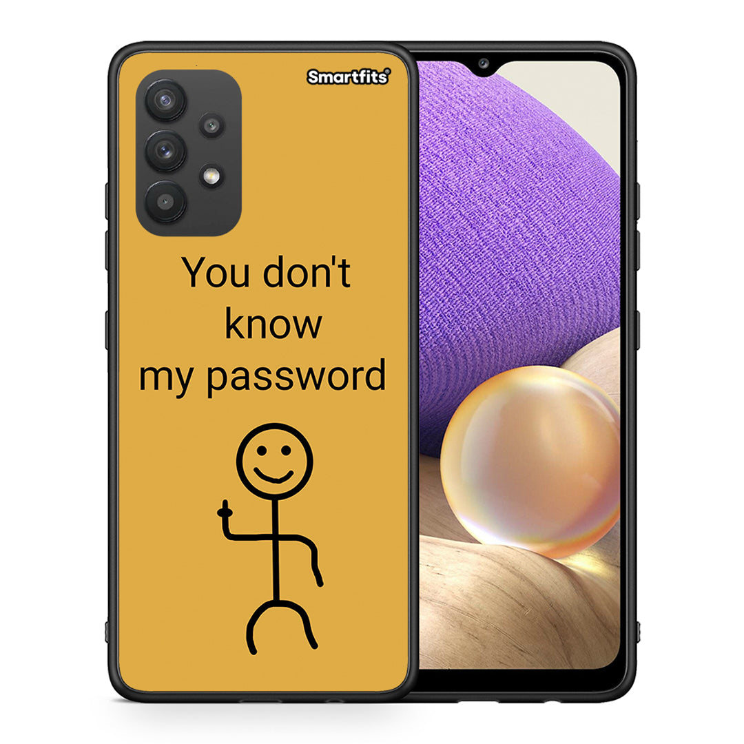 Θήκη Samsung A32 4G My Password από τη Smartfits με σχέδιο στο πίσω μέρος και μαύρο περίβλημα | Samsung A32 4G My Password case with colorful back and black bezels