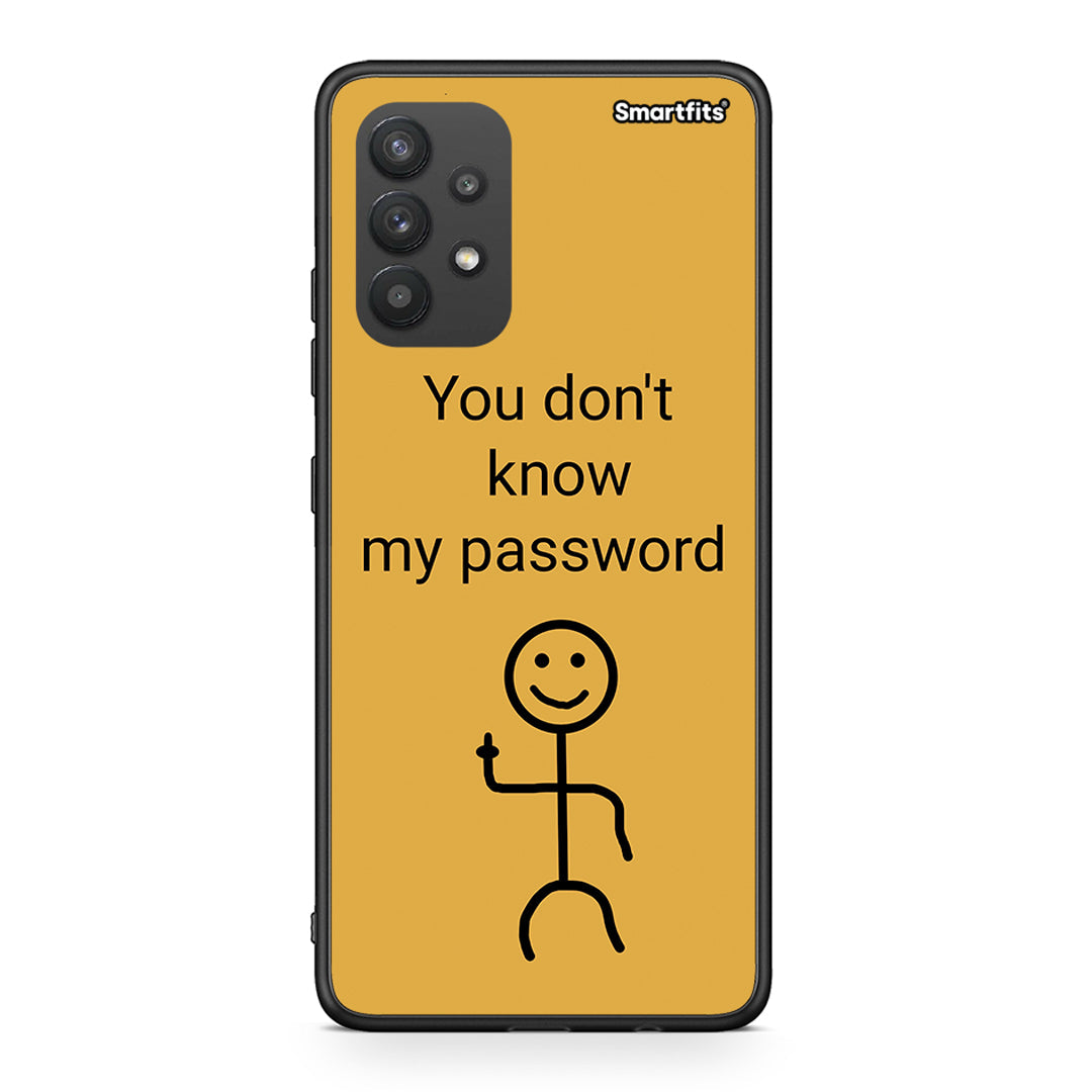 Samsung A32 4G My Password Θήκη από τη Smartfits με σχέδιο στο πίσω μέρος και μαύρο περίβλημα | Smartphone case with colorful back and black bezels by Smartfits