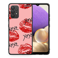 Thumbnail for Θήκη Samsung A32 4G XOXO Lips από τη Smartfits με σχέδιο στο πίσω μέρος και μαύρο περίβλημα | Samsung A32 4G XOXO Lips case with colorful back and black bezels