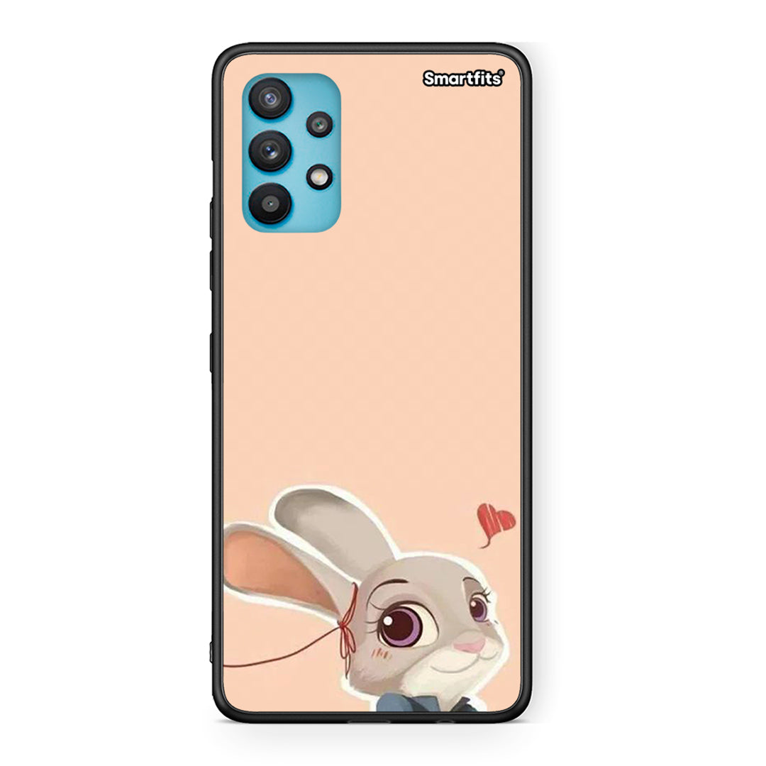 Samsung Galaxy A32 5G  Nick Wilde And Judy Hopps Love 2 θήκη από τη Smartfits με σχέδιο στο πίσω μέρος και μαύρο περίβλημα | Smartphone case with colorful back and black bezels by Smartfits